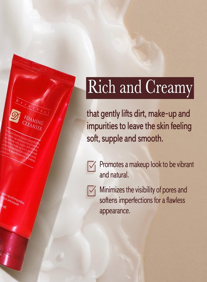 Dermaheal Foaming Cleanser Rich Creamy Face Wash with Protease Enzymes and Bio Peptides for Pore Refining and Makeup Removal 5.07 fl oz - Image 3